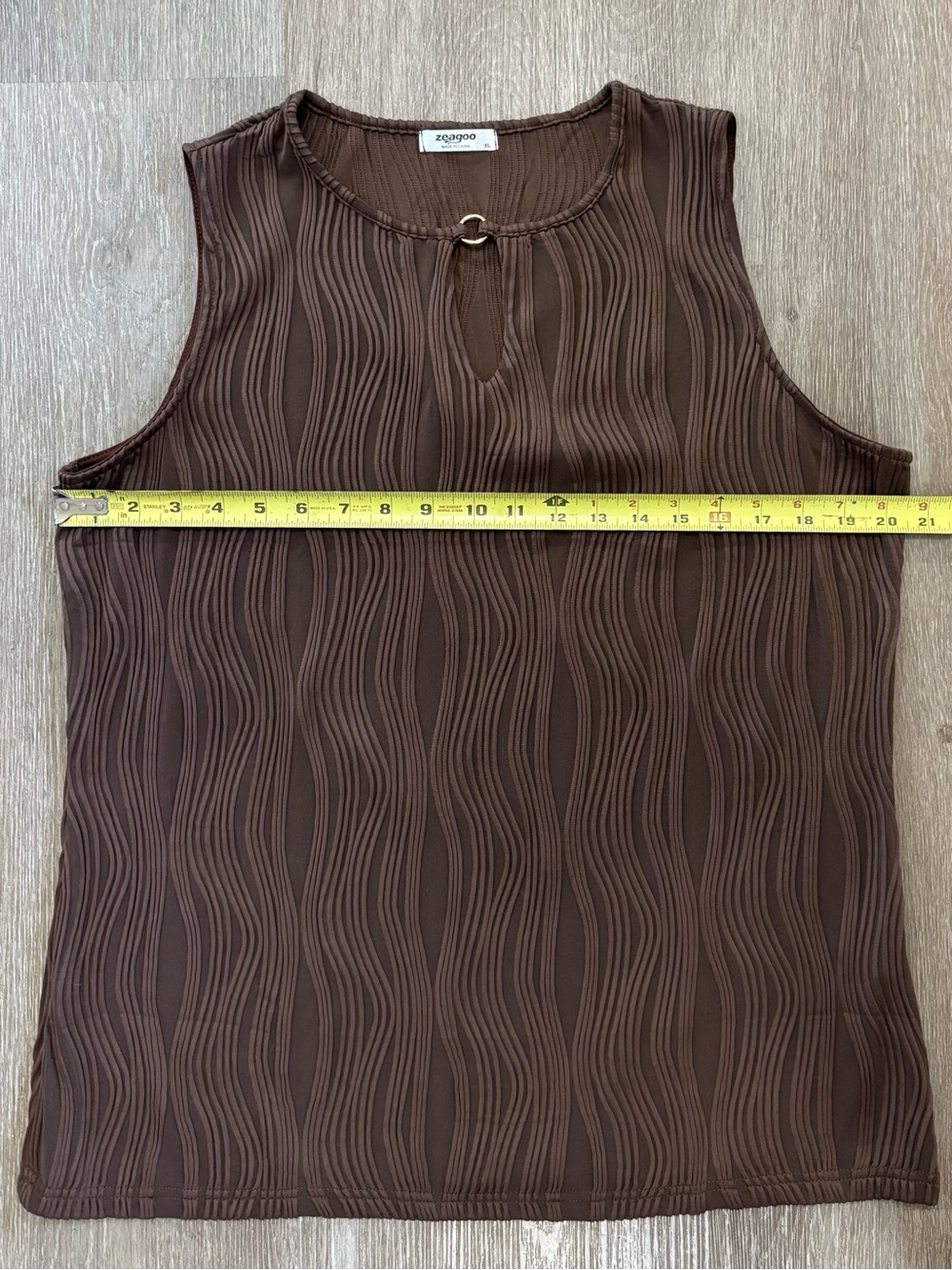 Zeagoo Women's XL Brown Textured Knit Sleeveless Round Neck Stretch
Tank Top